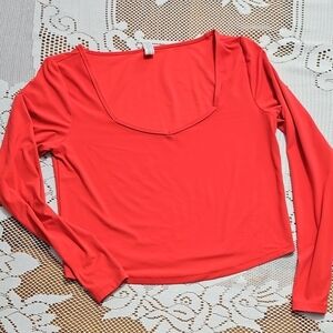 All in Motion Coral Long Sleeve Blouse